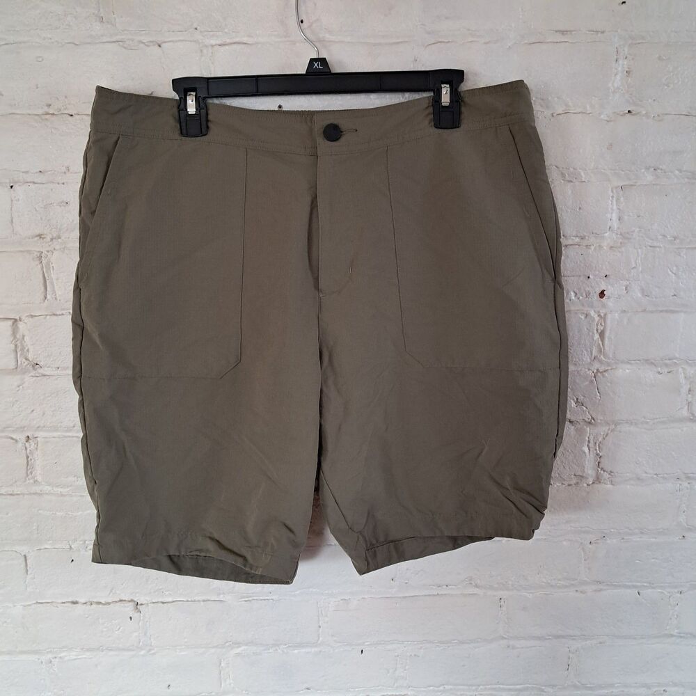 01.Algo Performance Mens Size 36 Olive Green Shorts Hiking Outdoors